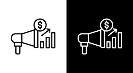 Advertising White Icon Set Vector 