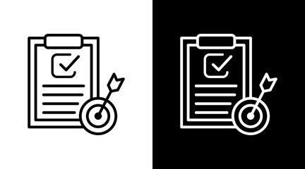 Planning White Icon Set Vector 