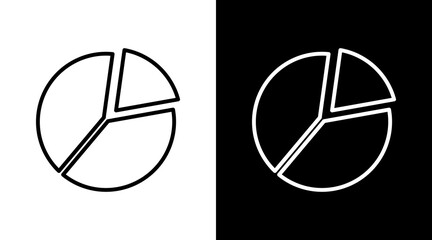 Pie Chart White Icon Set Vector 