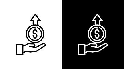Profits White Icon Set Vector 