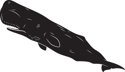 Silhouette of a killer whale jumping isolated on transparent background © GraphicGrove