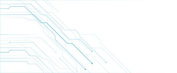 vector white circuit digital background with technology circuit board texture banner png design..  