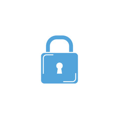 A vector illustration of a secure padlock icon set on a white background, symbolizing safety and privacy protection for web security and computer access