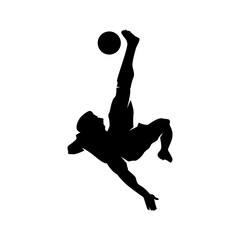 Soccer Player Performing Bicycle Kick Silhouette
