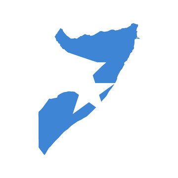 Map of SOMALIA with Flag on Body Isolated on Transparent Background