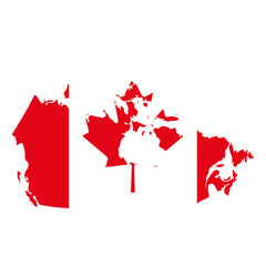 Obraz premium Map of CANADA with Flag on Body Isolated on Transparent Background