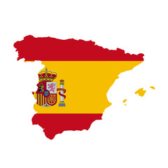 Fototapeta premium Map of SPAIN with Flag on Body Isolated on Transparent Background