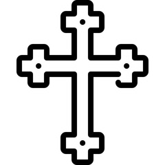 Obraz premium Religion cross icon vector illustration on white background