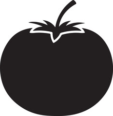 Silhouette of a ripe tomato isolated on a transparent background