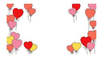 Love's Whispers: A romantic illustration featuring heart-shaped balloons. Evoking feelings of love, romance, and celebration, the scene is adorned with heart-shaped balloons, symbolizing affection.
