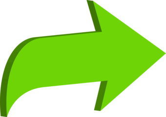 Bright green 3d arrow pointing right a versatile graphic on transparent background