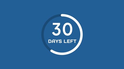 51 Days countdown timer number animation. Countdown timer days left animation. - Powered by Adobe