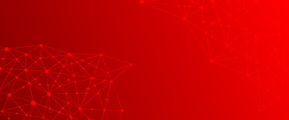 abstract communication, innovation future tech data, internet network connection, Ai big data, line dot illustration. Digital technology speed connect red background. red background
