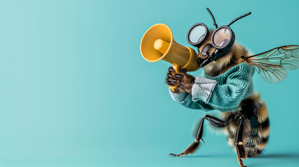 A stylish bee warning of danger