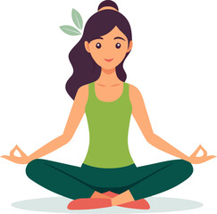 Woman practicing yoga , white background