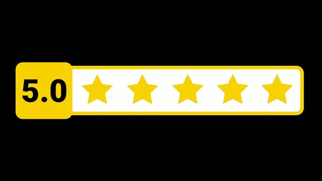 Customer Satisfaction Feedback Animation with 5 Golden Stars