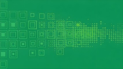 Obraz premium Green backdrop featuring a soft geometric fade of squares and dots