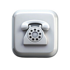 Old fashioned rotary telephone on gray icon