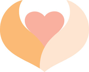 Abstract Minimalist Heart Logo with Protective Curved Shapes