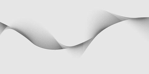 Fototapeta premium Abstract vector background with black wavy lines. EPS10