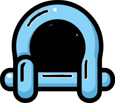 Stylized light blue shackle icon with black outline, featuring a pin and arch, against a clean white background