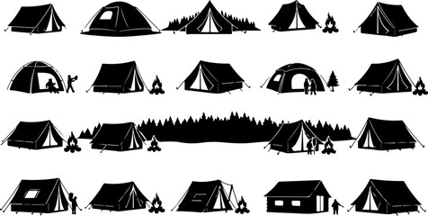 Mountain Peaks Silhouette Vector Set Collection