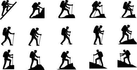 Mountain Peaks Silhouette Vector Set Collection