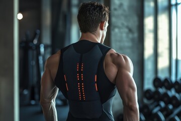 Fitness enthusiast training in a modern gym wearing advanced workout technology