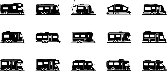 Mountain Peaks Silhouette Vector Set Collection