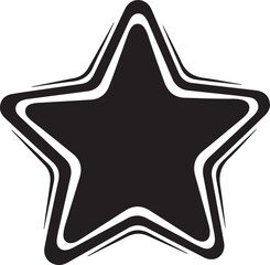 Black and White Star Icon Design Element for Web and Print