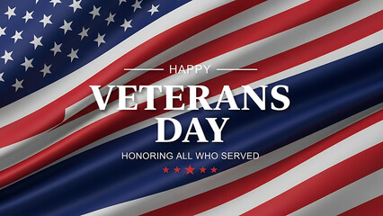 Veterans Day celebration with American flag background