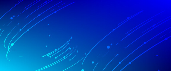 Dynamic blue abstract vector background with flowing curved lines, glowing dots, and smooth gradients, evoking motion, technology, and a modern futuristic atmosphere.