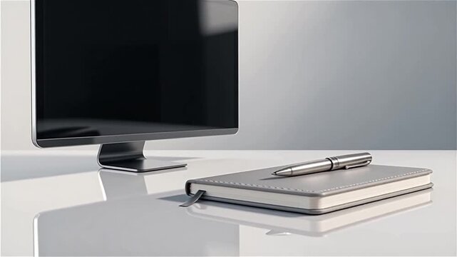 Self-Assembling Minimalist Workspace Animation in Clean Studio Style