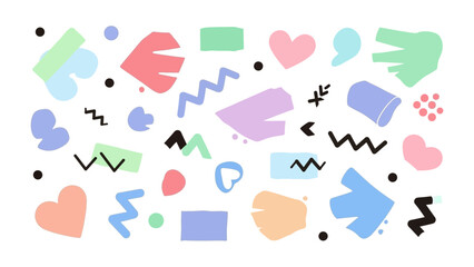 Abstract Colorful Shapes Composition: An eye-catching array of colorful geometric shapes and designs dancing across the canvas, each one a unique brushstroke of creative expression and artistic flair.