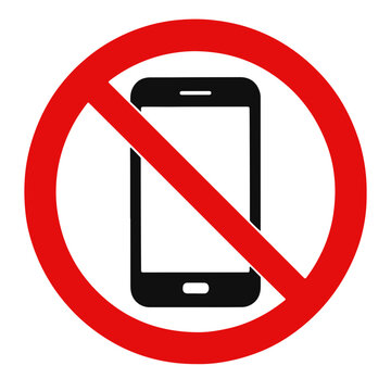 No Mobile Phone Sign Red Circle Black Silhouette no cell phone sign