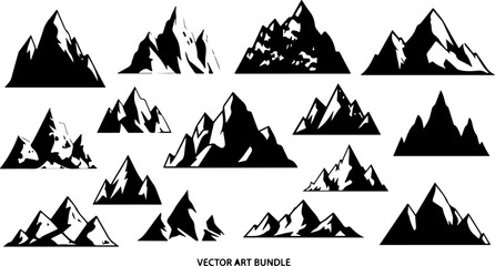 Mountain Landscape Silhouette Vector Bundle
