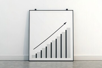 Graph showing increasing trends isolated on white background