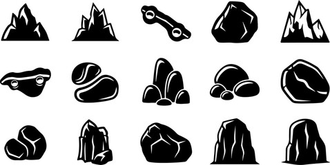 Mountain Landscape Silhouette Vector Bundle