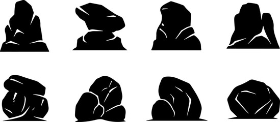 Mountain Landscape Silhouette Vector Bundle