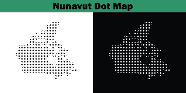 Nunavut Dot Map vector illustration design