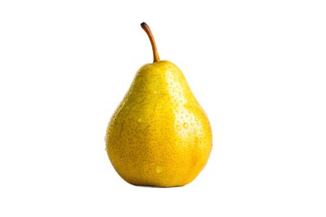 Single fresh yellow pear isolated on white background