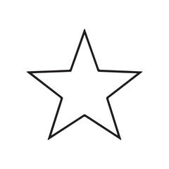 Obraz premium Five-pointed star outline vector icon isolated on white background