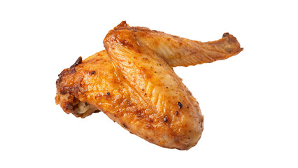 Delicious grilled chicken wings on transparent backgound