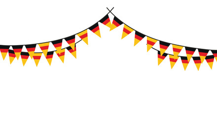 Obraz premium Festive bunting decoration featuring triangular flags in the black red and gold colors of the German national flag.