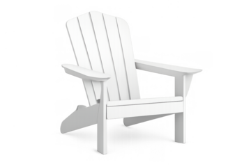 Adirondack chair, white outdoor garden furniture, wooden patio seating for relaxing summer vacations and leisure