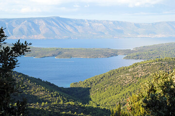 Croatian Islands Aerial View of Hvar and Brac Island, Croatia