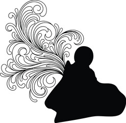 Silhouette with ornate design