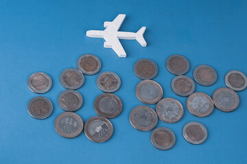 Airplane icon, business or vacation concept