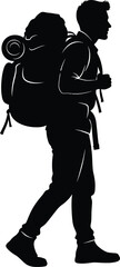 man backpacker vector Illustration  