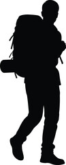 man backpacker vector Illustration  